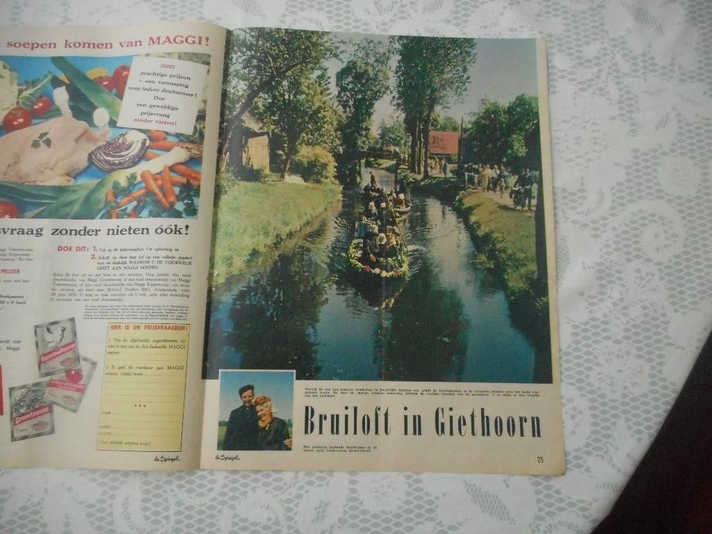 Giethoorn. Bruiloft. 1958., Verzamelen, Ophalen of Verzenden, 1940 tot 1960, Nederland, Knipsel(s)