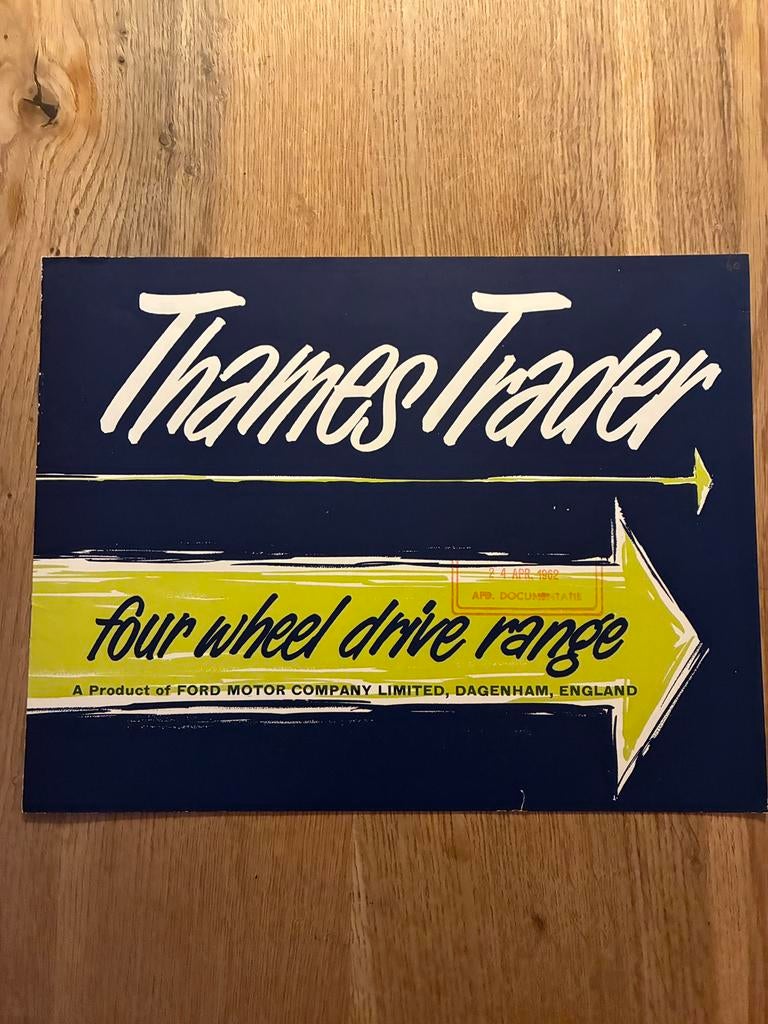 Ford Thames Trader four wheel drive range brochure 1960, Ophalen of Verzenden, Zo goed als nieuw, Ford