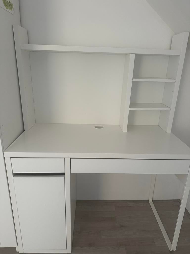 Wit bureau met opzetstuk en lade, Overige typen, Gebruikt, Met lades, Ophalen of Verzenden