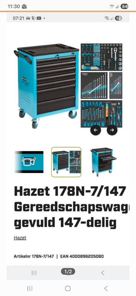 Hazet gereedschapskar nieuw in doos, Ophalen, Nieuw