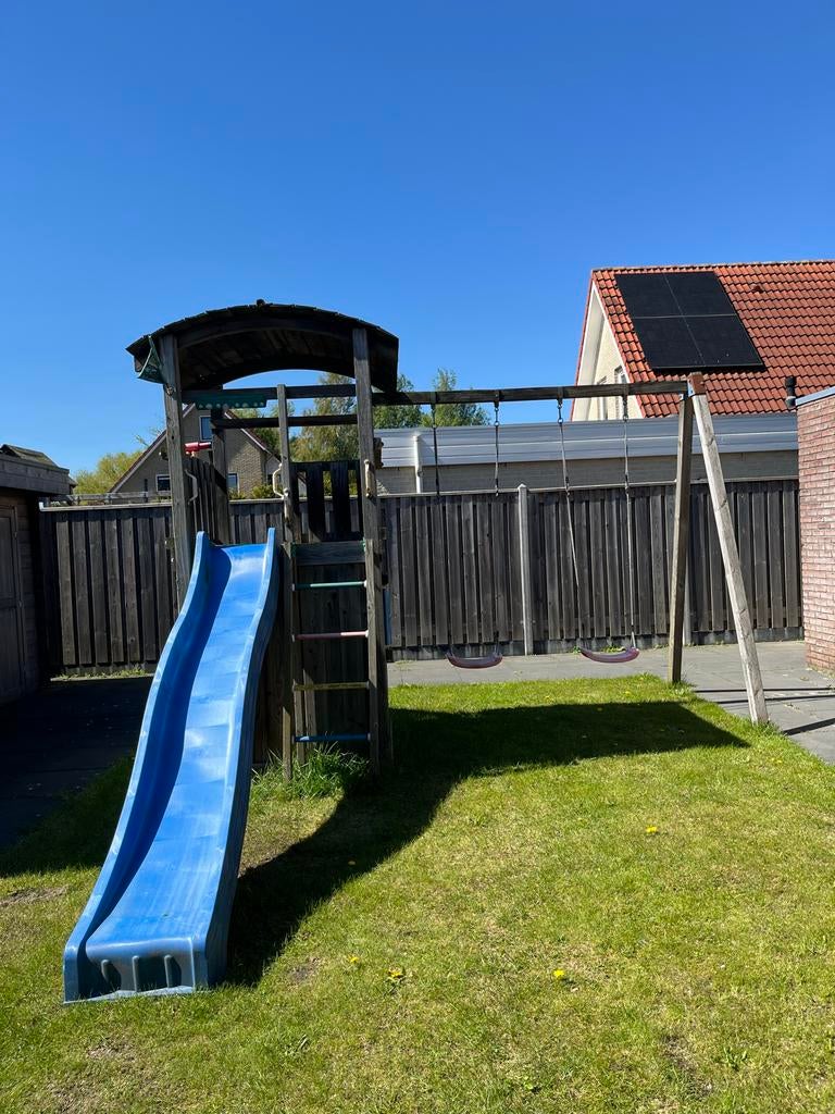 Jungle Gym Jungle Cabin met 2 schommels en glijbaan, Ophalen, Gebruikt, Schommel