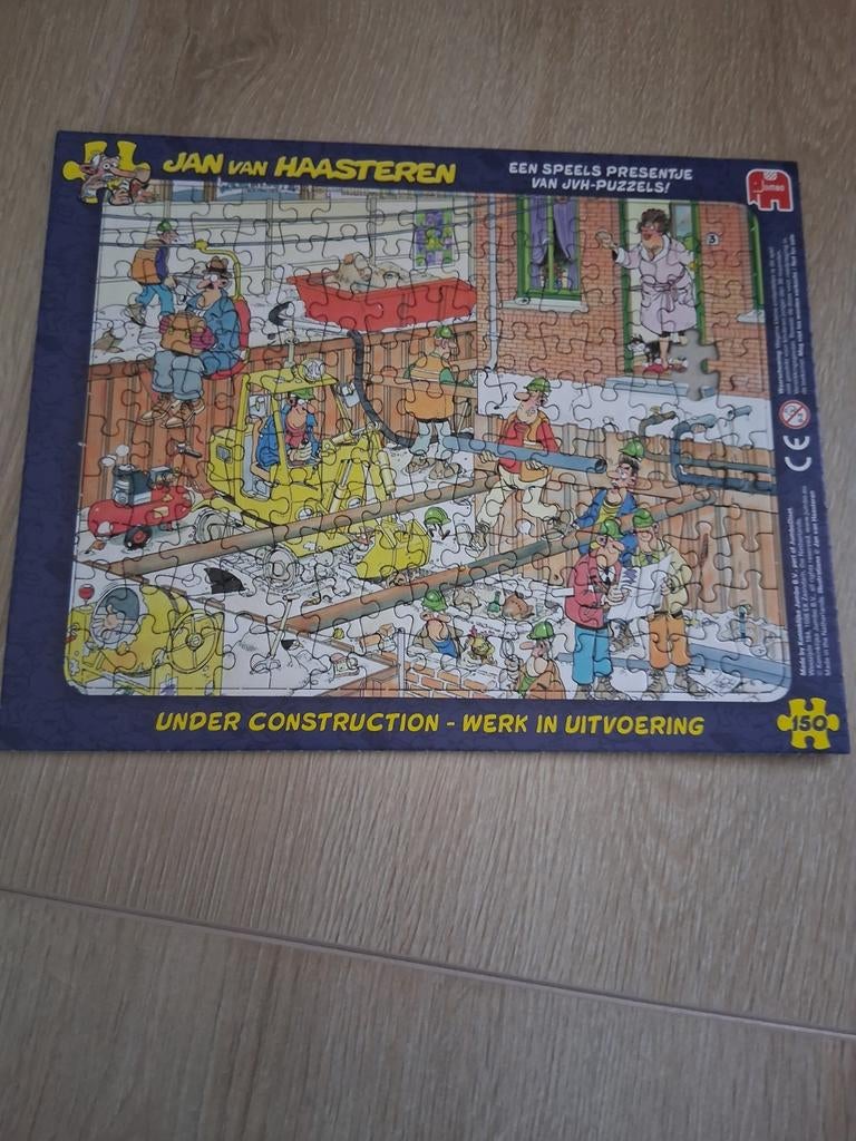 Jan v Haasteren puzzel Werk in uitvoering., Ophalen of Verzenden, 500 t/m 1500 stukjes, Zo goed als nieuw