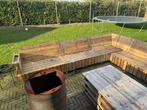 Unieke pallet loungeset voor buiten, Tuin en Terras, Tuinsets en Loungesets, Ophalen, Gebruikt, Meer dan 8 zitplaatsen, Loungeset