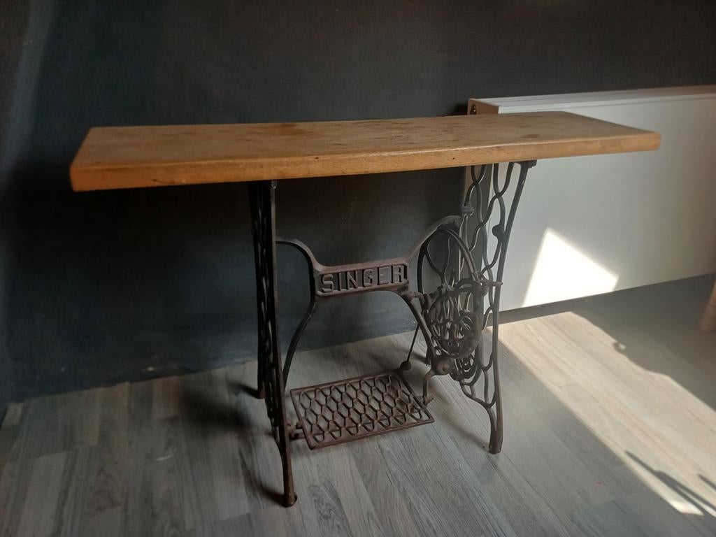 Singer bijzettafel, Huis en Inrichting, Tafels | Sidetables, Ophalen, Gebruikt, 100 tot 150 cm, 25 tot 50 cm