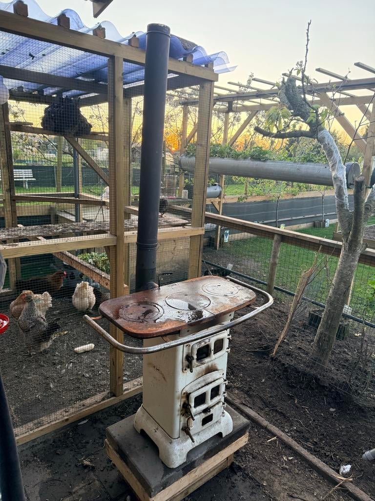 Houtkachel kookkachel inclusief rookkanaal, Huis en Inrichting, Kachels, Ophalen, Gebruikt, Houtkachel, Vrijstaand