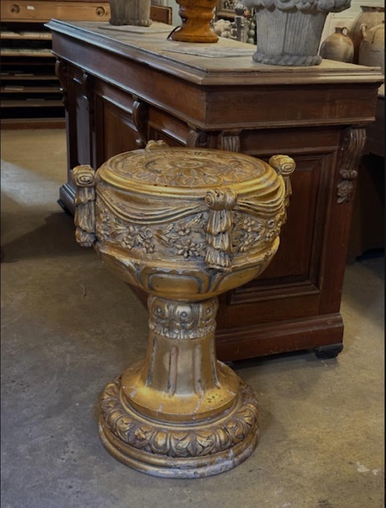antieke tafel ornament uit franse kerk bladgoud hout, Antiek en Kunst, Ophalen of Verzenden