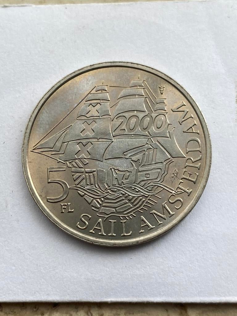 5 florijn Sail Amsterdam 2000, UNC, Ophalen of Verzenden, Losse munt