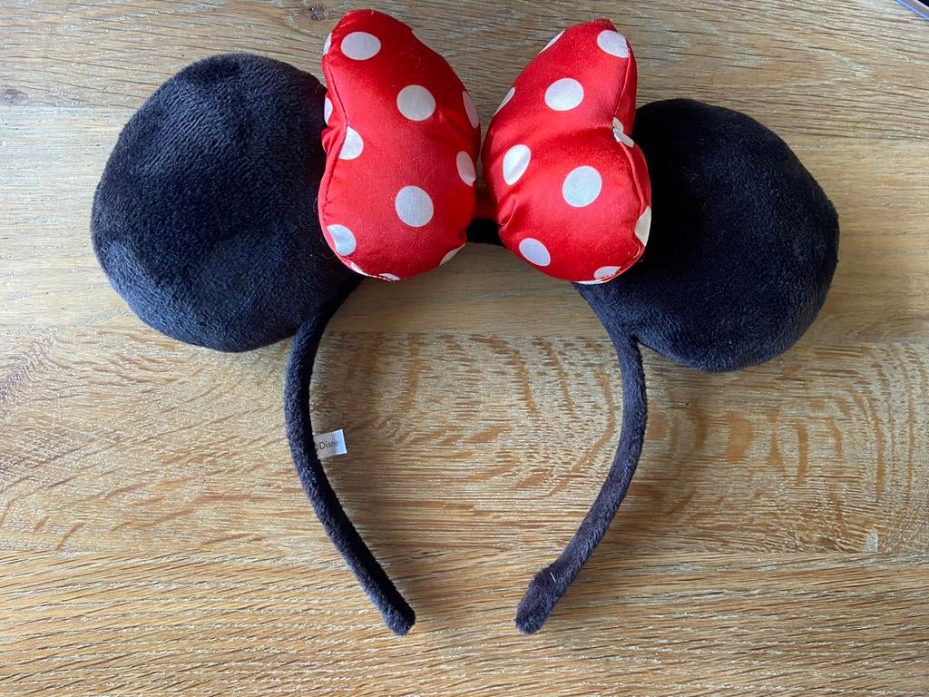 Minnie Mouse haarband met oren, Ophalen of Verzenden, Zo goed als nieuw, Maat 46/48 (XL) of groter, Carnaval