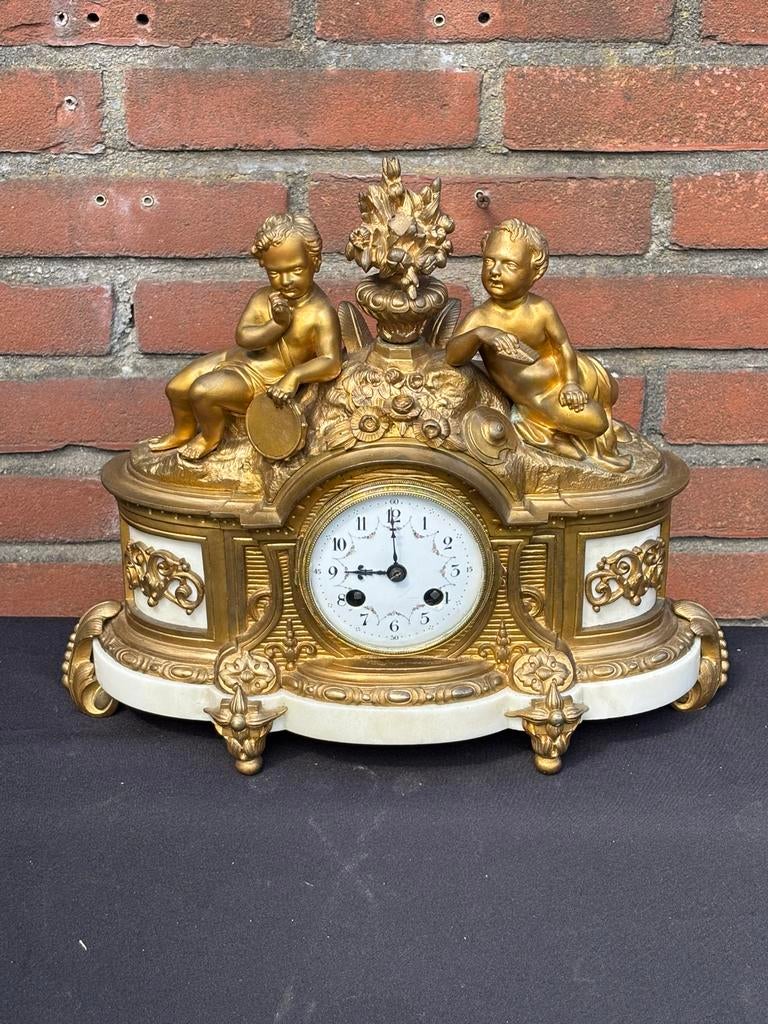 Brons klokje met kindjes, Ophalen of Verzenden