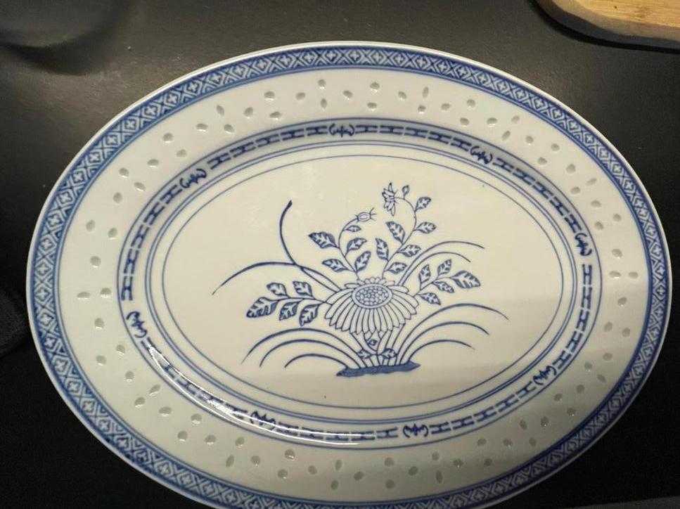 Twee vintage Chinese serveerschalen "Rice Grain", Huis en Inrichting, Keuken | Servies, Ophalen of Verzenden