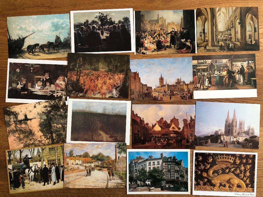 partij van 100 kunstkaarten, oude meesters, Verzenden, 1980 tot heden, Ongelopen, Overige thema's