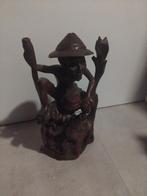 Houtsnijwerk bali visser met vis 45cmBalinees hout snijwerk, Ophalen of Verzenden