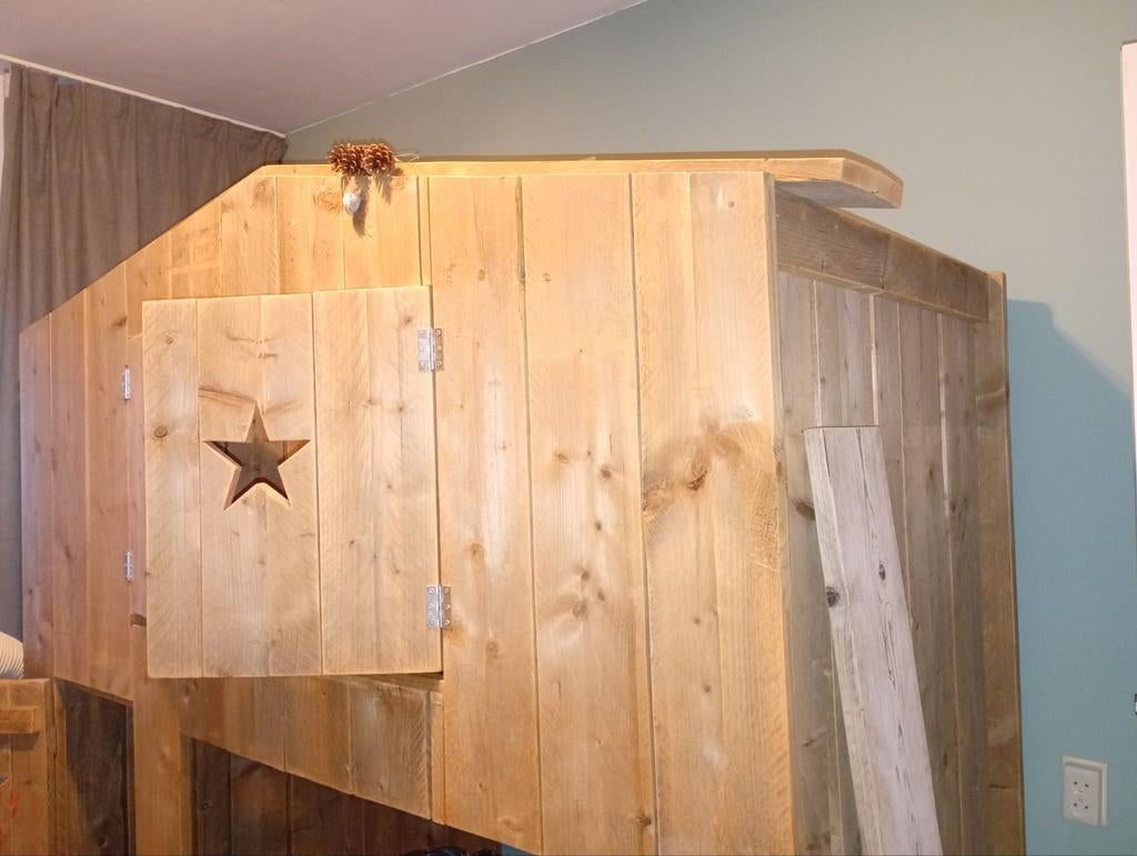 Steiger Houten stapelbed met steruitsparing, Ophalen of Verzenden