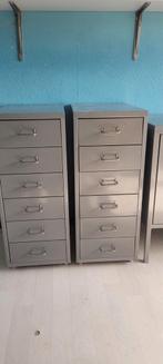 Metalen ladekasten (2 stuks) - Grijs ikea Helmer, Huis en Inrichting, Ophalen, Gebruikt, 5 laden of meer, 100 tot 150 cm
