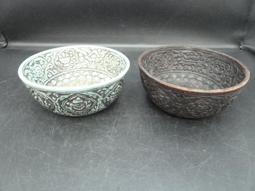 2 antieke Oosterse schaaltjes, Ophalen of Verzenden, Nieuw, Rond, Schaal