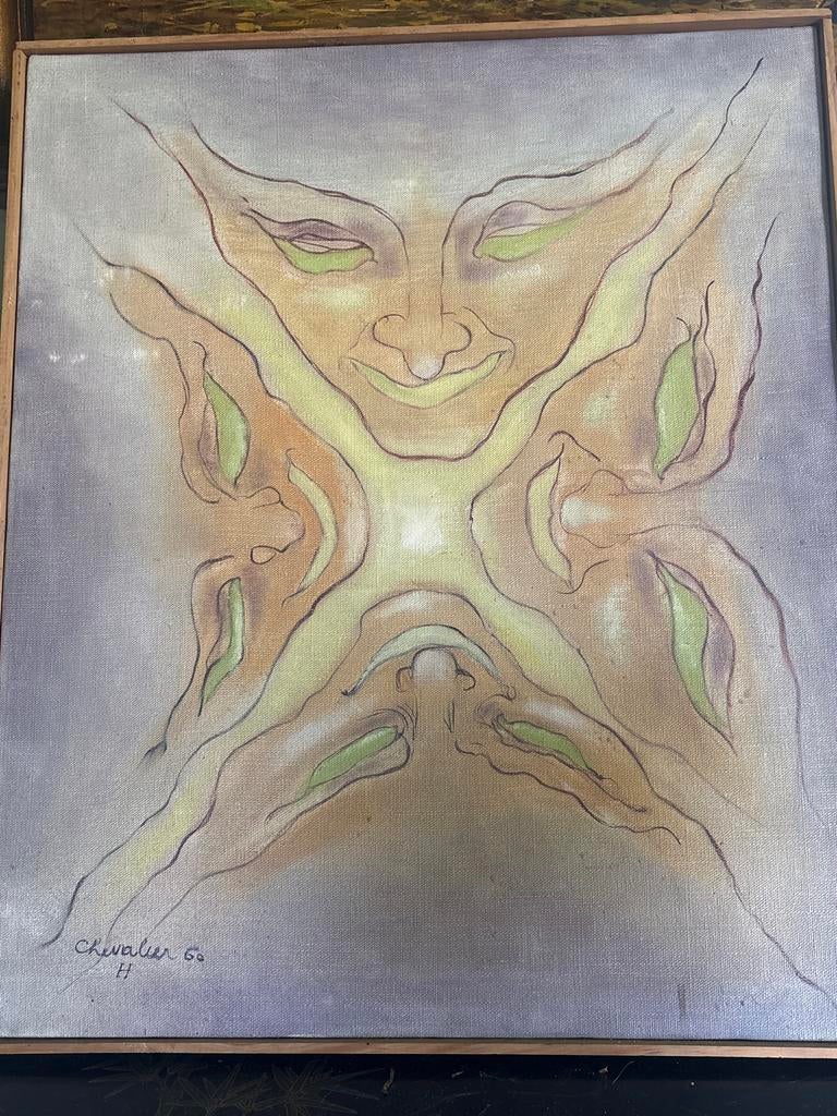 Modern schilderij 'Hypnose' van Chevalier (1960), Antiek en Kunst, Ophalen of Verzenden