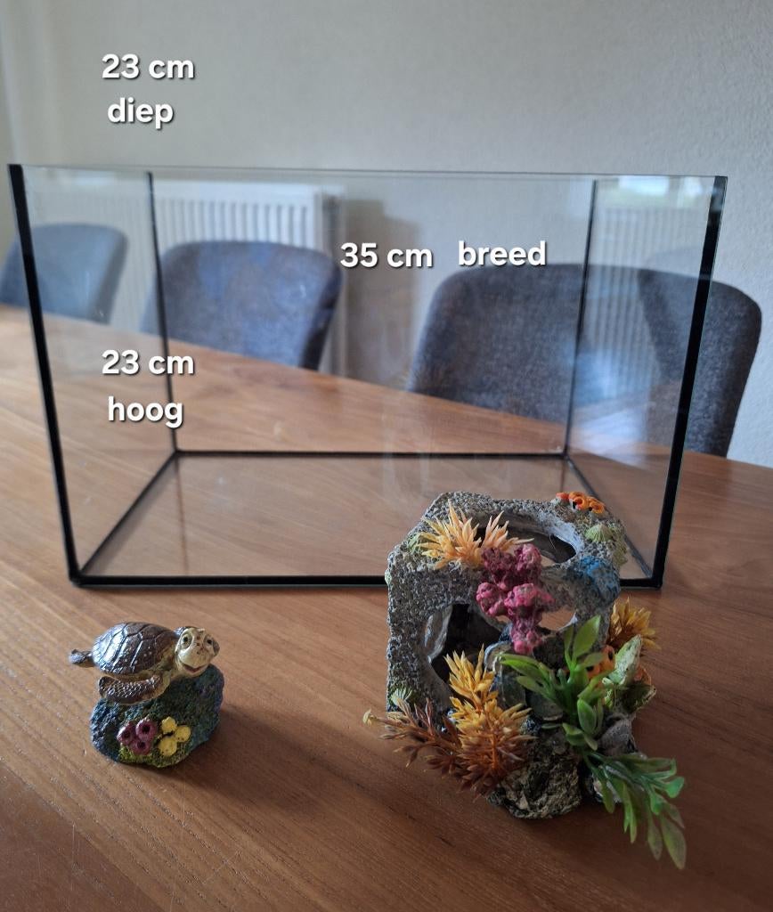 Aquariumbak + Aqua decor huisje + schildpad, Dieren en Toebehoren, Ophalen, Zo goed als nieuw, Overige typen