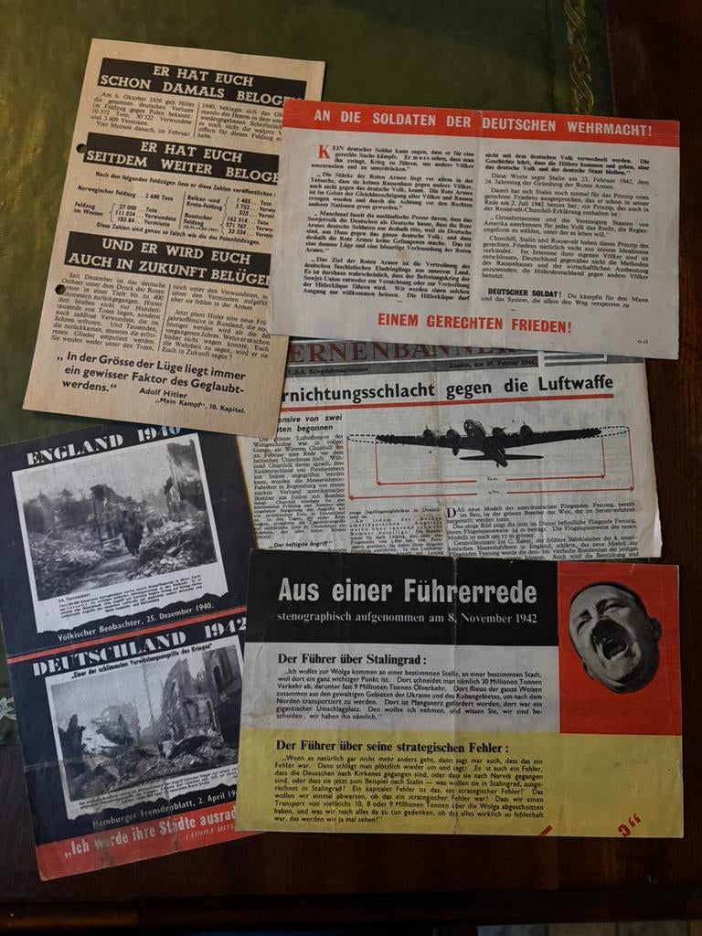 Duitse oorlogspamfletten 5x, Verzamelen, Militaria | Tweede Wereldoorlog, Ophalen of Verzenden, Duitsland