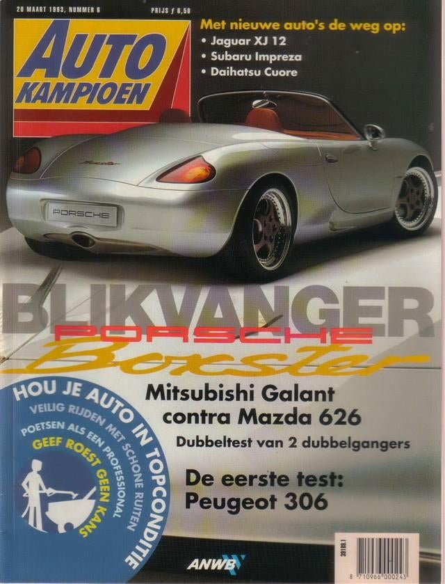 Autokampioen 6 1993 : Porsche Boxster - Mitsubishi Galant, Ophalen of Verzenden, Gelezen, Algemeen