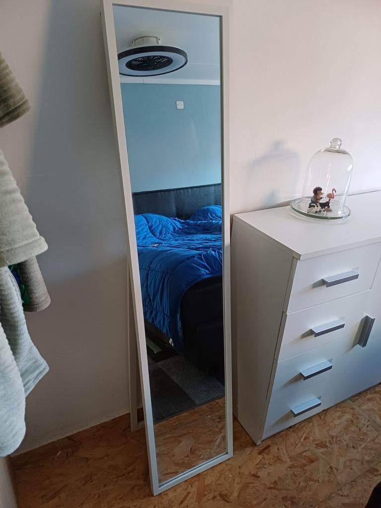 Witte spiegel Boa van Leen Bakker, 150x33.5 cm, Huis en Inrichting, Ophalen, Minder dan 50 cm, 100 tot 150 cm, Zo goed als nieuw