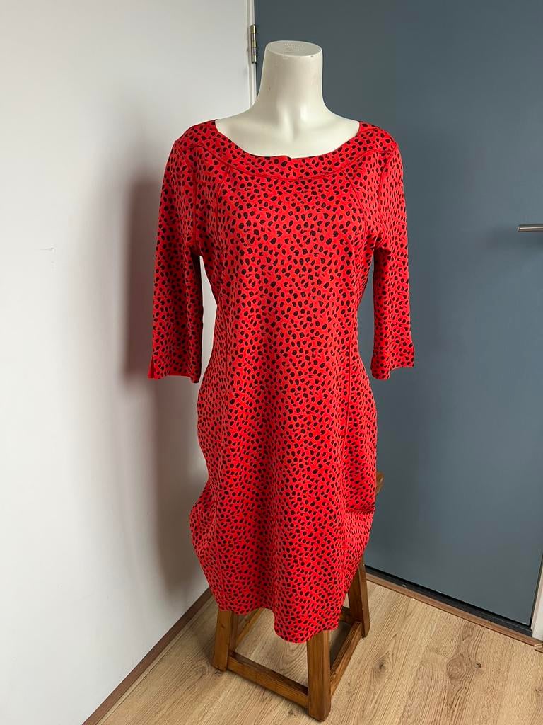 Lizzy&coco rood leopard reversible jurk xl, Maat 46/48 (XL) of groter, Ophalen of Verzenden, Knielengte, X
