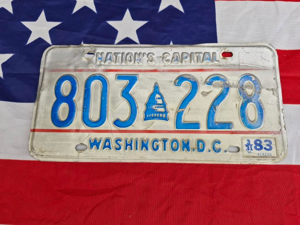 Kentekenplaat Washington DC USA nummerbord Nummerplaat Licen, Ophalen of Verzenden, Gebruikt, Auto's