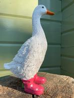 Gans roze regenlaarsjes beeld tuin vijver zwembad boerderij, Ophalen of Verzenden, Nieuw, Kunststof, Dierenbeeld