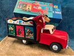 Antieke circus truck van blik op frictie originele doos, Ophalen of Verzenden