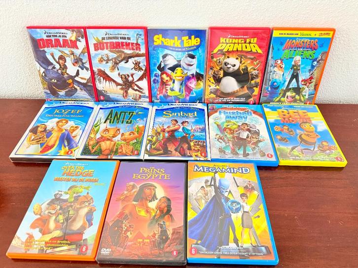 13 x DreamWorks dvd's w.o. Shark Tale, Bee Movie, Megamind, Cd's en Dvd's, Dvd's | Tekenfilms en Animatie, Zo goed als nieuw, Amerikaans