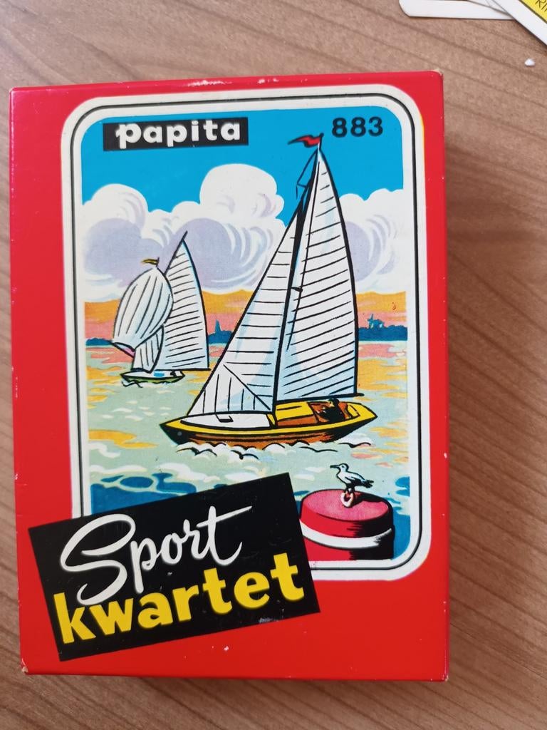 Mooi vintage sportkwartet, Ophalen of Verzenden, Gebruikt, Speelkaart(en)