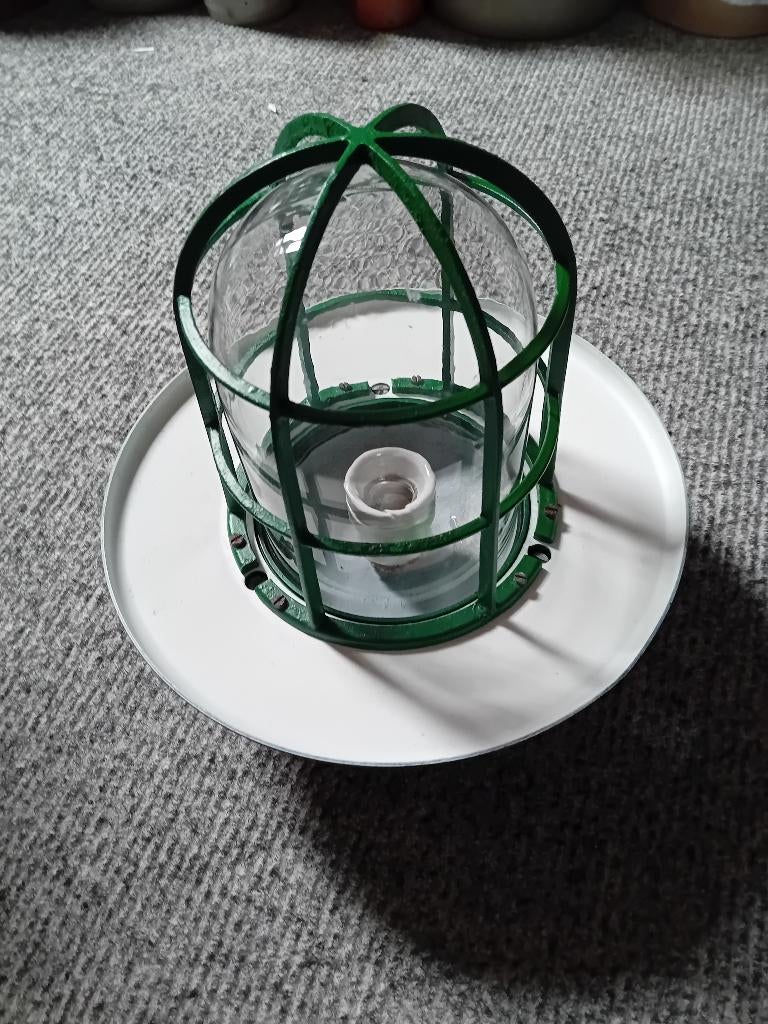 Explosieveilige plafondlamp, Ophalen of Verzenden, Gebruikt, Glas, Industrieel vintage