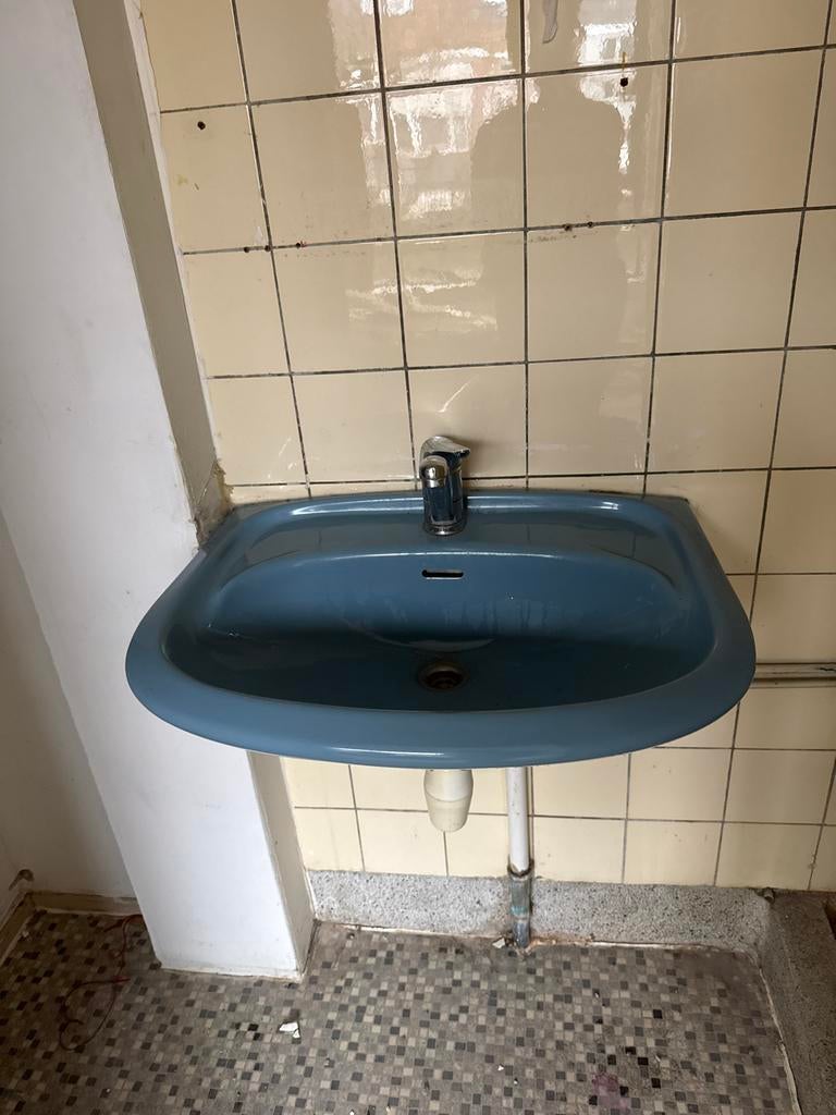 Blauwe wastafel - Gebruikt, Ophalen of Verzenden, Gebruikt