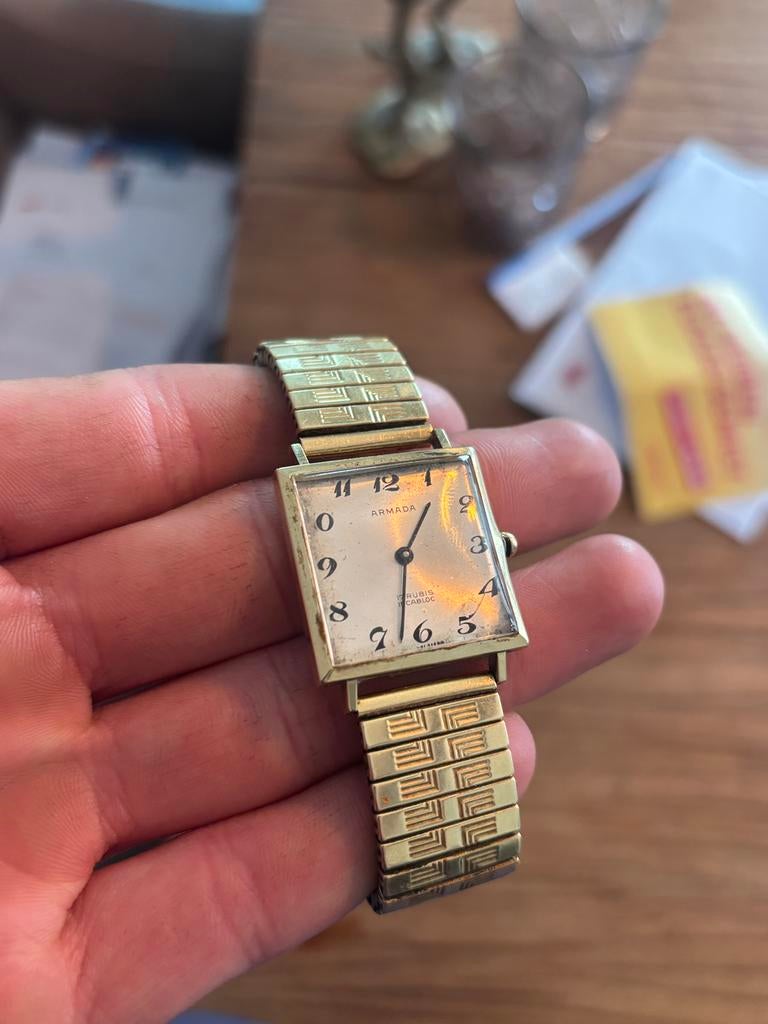 Armada vintage horloge, Ophalen of Verzenden, Goud, Overige merken, 1960 of later