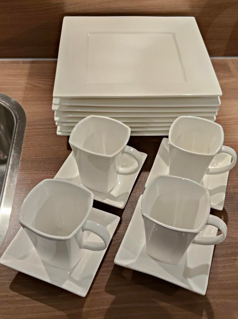 Wit vierkant servies Xenos, Ophalen, Nieuw, Porselein