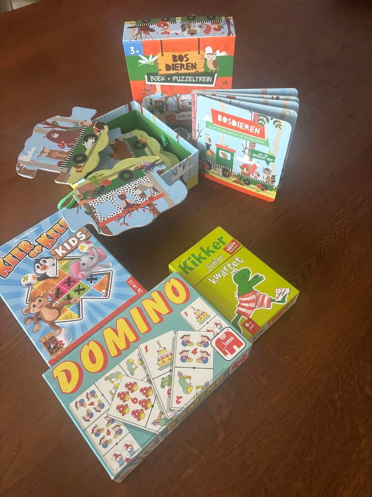 Leuke Spellenbundel: Bosdieren Puzzeltrein, Keer op Keer Kid, Een of twee spelers, Ophalen, Gebruikt, Reisspel