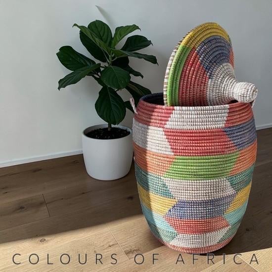 Afrikaanse Zigzag mand, Huis en Inrichting, Woonaccessoires | Schalen en Manden, Info@coloursofafrica.com, Mand, Strangeweg Ommen