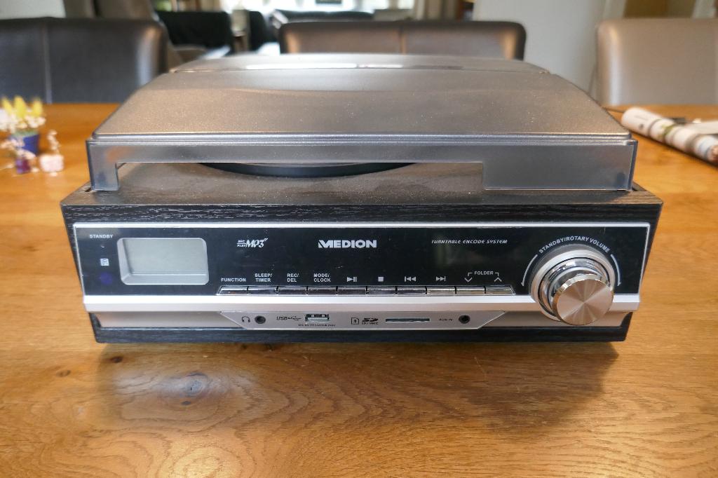 medion digitale platen- en casettespeler, Audio, Tv en Foto, Platenspelers, Zo goed als nieuw, USB-aansluiting, Platenspeler, Ophalen