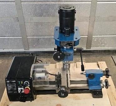 HBM mini metaaldraaibank 140 x 250 compact BF Vario - 230 V, Ophalen of Verzenden, Zo goed als nieuw, Metaaldraaibank, Minder dan 500 mm