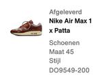 Nike Air Max 1 x Patta Dark Russet - Maat 45, Kleding | Heren, Schoenen, Ophalen of Verzenden