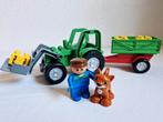 Duplo tractor met voorlader en kar, Ophalen of Verzenden, Gebruikt, Duplo