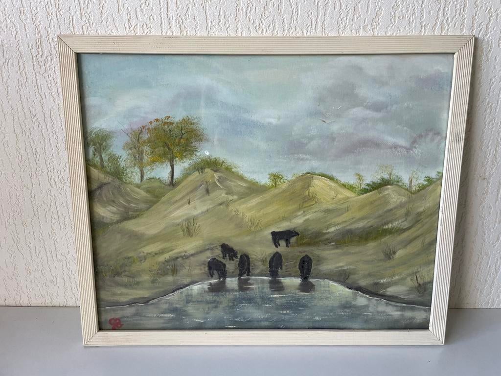 Schilderij De Reizigers van de Duinen Gerda Slingerland, Antiek en Kunst, Kunst | Schilderijen | Klassiek, Ophalen