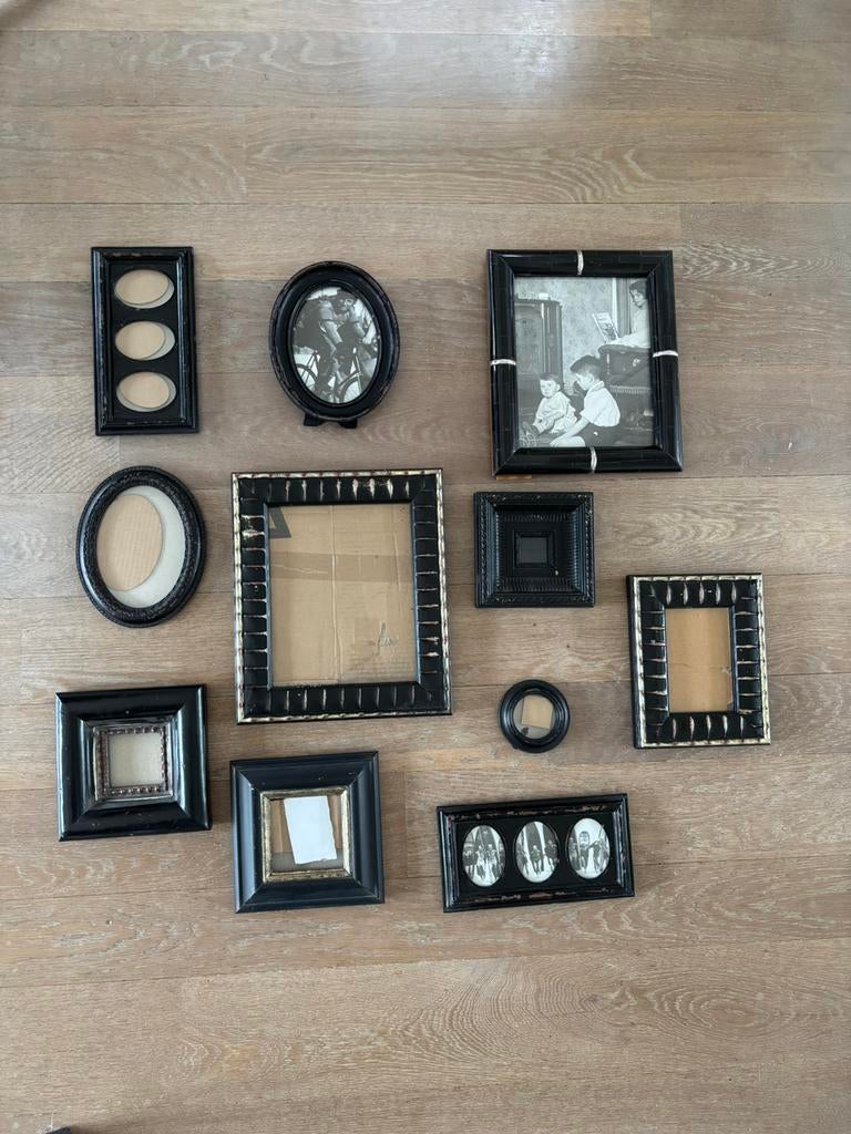 Zwarte fotolijsten antiek, vintage, barok, Minder dan 50 cm, Ophalen of Verzenden, Zo goed als nieuw, Minder dan 50 cm