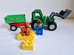 Duplo tractor met voorlader en kar, Ophalen of Verzenden, Gebruikt, Duplo