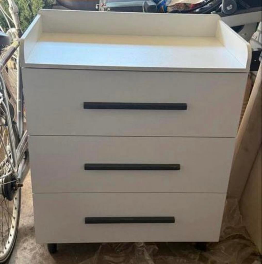 Witte commode met 3 lades, Kinderen en Baby's, Kinderkamer | Commodes en Kasten, Gebruikt, 50 tot 70 cm, Ophalen of Verzenden