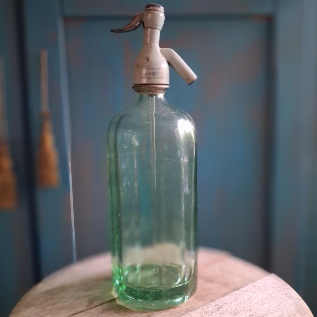 Spuitfles Spanje  turquoise groen vintage eyecatcher, Ophalen of Verzenden