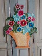 Vintage metalen bloemenpracht wanddecoratie ca 60 cm h, Ophalen of Verzenden