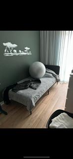 IKEA SLATTUM eenpersoonsbed 90x200 - donkergrijs, 90 cm, Eenpersoons, Ophalen of Verzenden, Zo goed als nieuw