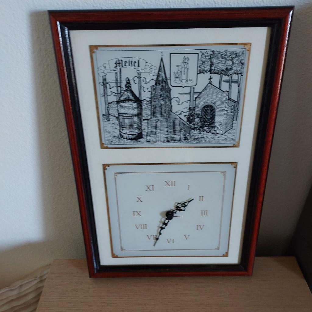 Mooie Pentekening van Meijel       Met Klok, Antiek en Kunst, Ophalen