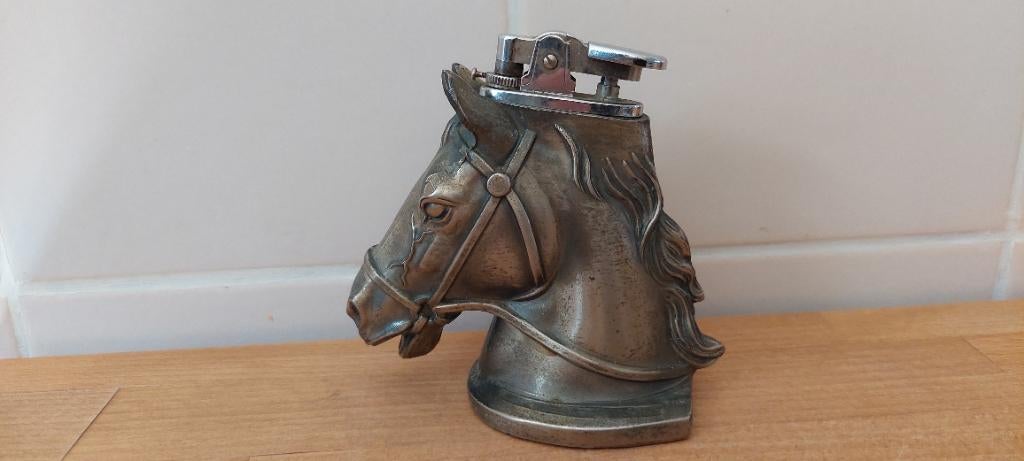 Antieke tafelaansteker paardenhoofd vintage ., Ophalen of Verzenden