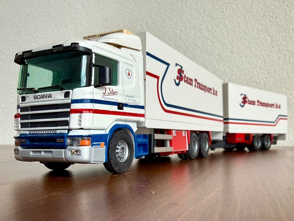 Tekno models:J. Stam Transport B.V.Opperdoes-Scania 124L,420, Ophalen of Verzenden, Zo goed als nieuw, Bus of Vrachtwagen, Tekno